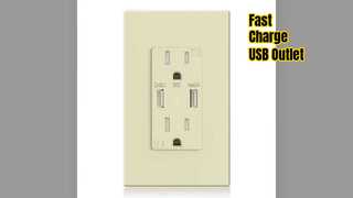 Fast Charge USB Wall Outlet 15A 120V