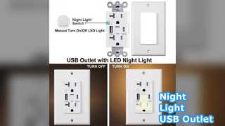 Night Light USB Outlet 20A Warm White
