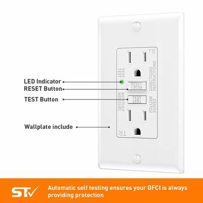 Wall Mount GFCI Outlet 125V 60Hz For Electrical Safety And Efficiency