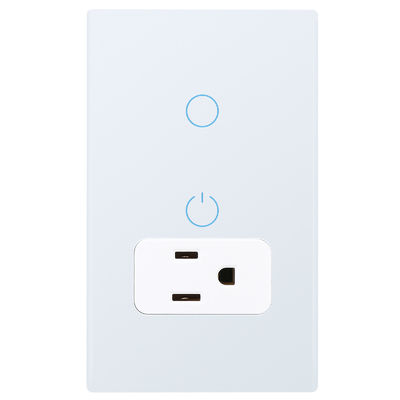 IOS / Android Compatibility Wifi Smart Socket 15A With 1 Gang Wifi Switch