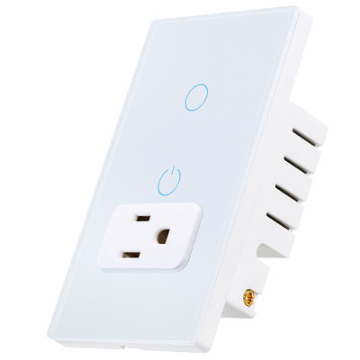 IOS / Android Compatibility Wifi Smart Socket 15A With 1 Gang Wifi Switch