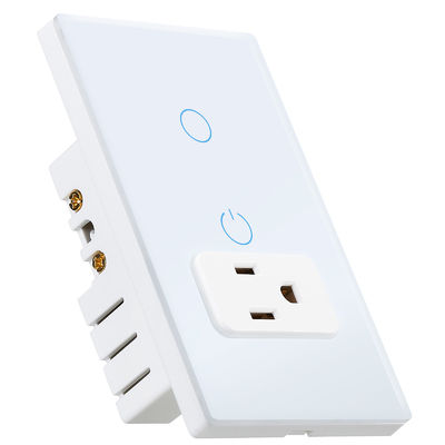 IOS / Android Compatibility Wifi Smart Socket 15A With 1 Gang Wifi Switch