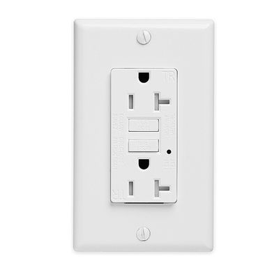 125V Rectangle GFCI Electrical Outlet 20Amp Plastic For Indoor