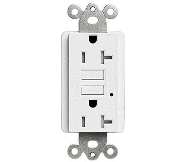 125V Rectangle GFCI Electrical Outlet 20Amp Plastic For Indoor