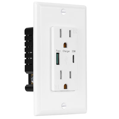 Speed PD20W Fast Charging USB Socket 15A 100-240V With Type C