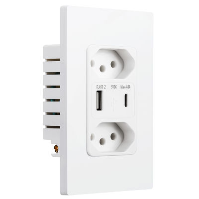 Standard Grounding Brazil USB Power Socket 10A Safe Charging