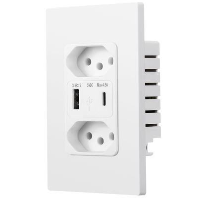 Standard Grounding Brazil USB Power Socket 10A Safe Charging