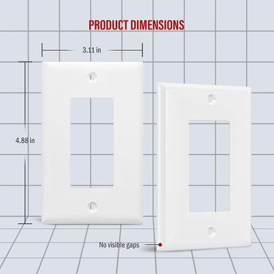 Screw Holes Rectangular Glossy Outlet Wall Plate For Light Switches