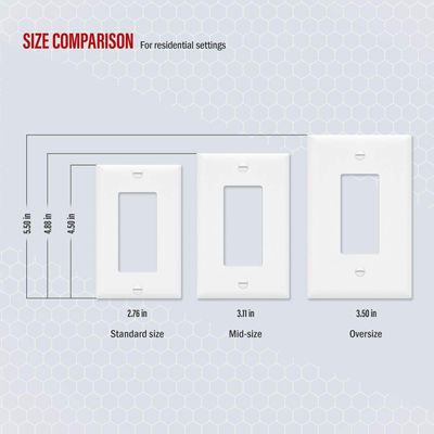 Screw Holes Rectangular Glossy Outlet Wall Plate For Light Switches