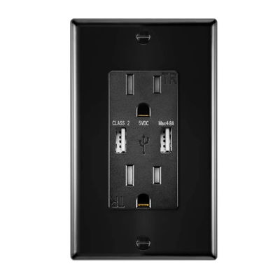 ETL Listed Dual USB Socket 5V 4.8A For Hotels