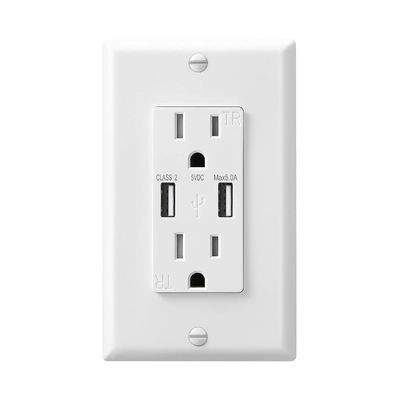 Tamper Resistant Fast Charging USB Socket Wall Mounted 15A 120V