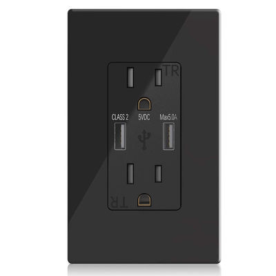 Tamper Resistant Fast Charging USB Socket Wall Mounted 15A 120V