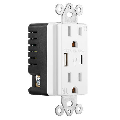 USB And Type C Charger With 15A Tamper Resistant Receptacle