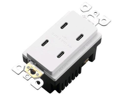 Public Areas Convenient Charging 2 USB Wall Outlet Socket With 2 Type C