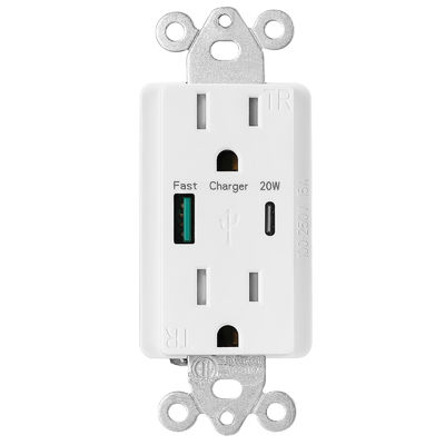 QC3.0 PD3.0 Fast Charing USB C PD Socket 125V AC 60Hz