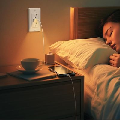 Tamper Resistant USB Type C Receptacle 15A With 0.2W Night Light Power