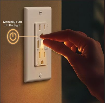 Tamper Resistant USB Type C Receptacle 15A With 0.2W Night Light Power