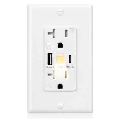 20A QC/PD20W USB Outlet With 0.2W Power Night Light