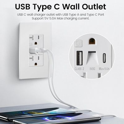 20A QC/PD20W USB Outlet With 0.2W Power Night Light