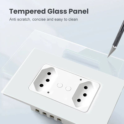 Tempered Glass Plate WiFi Brazilian Smart Dual Switch 10A