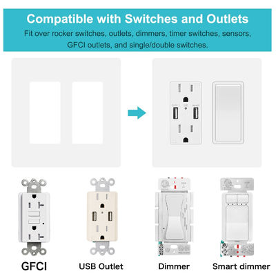 Screwless Type Switch Wall Plate Rectangular For US Socket