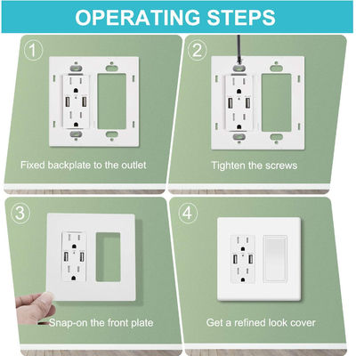 Screwless Type Switch Wall Plate Rectangular For US Socket
