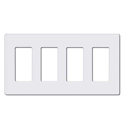 Rectangular 4 Gang Screwless Wall Plate For Socket Switch Cover