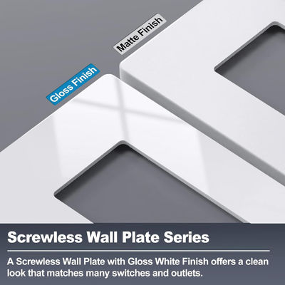 Rectangular 4 Gang Screwless Wall Plate For Socket Switch Cover