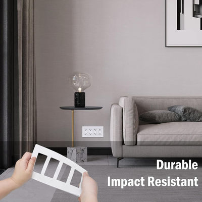 Rectangular 4 Gang Screwless Wall Plate For Socket Switch Cover