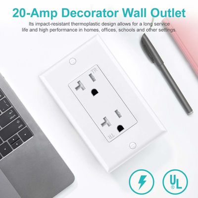 20 Amp Decorator Receptacle Wall Outlet Socket 125V 60Hz