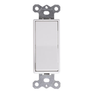Single Pole Decora Rocker Switch Wall Mounted Standard Grouding 120V