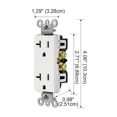 20 Amp Decorator Receptacle Wall Outlet Socket 125V 60Hz